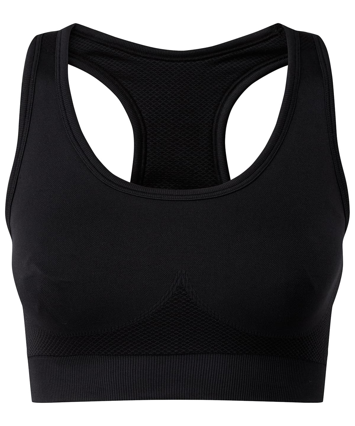"Tridri® seamless "3D fit" multi-sport sculpt solid colour bra" — Size L, Colour Black