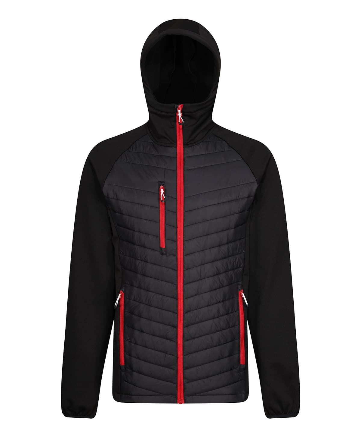 Navigate hybrid hooded jacket — Size 2XL, Colour Black/Classic Red