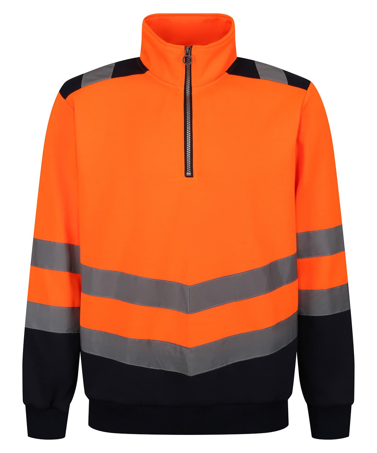 Pro hi-vis ¼-zip sweatshirt — Size 2XL, Colour Orange/Navy