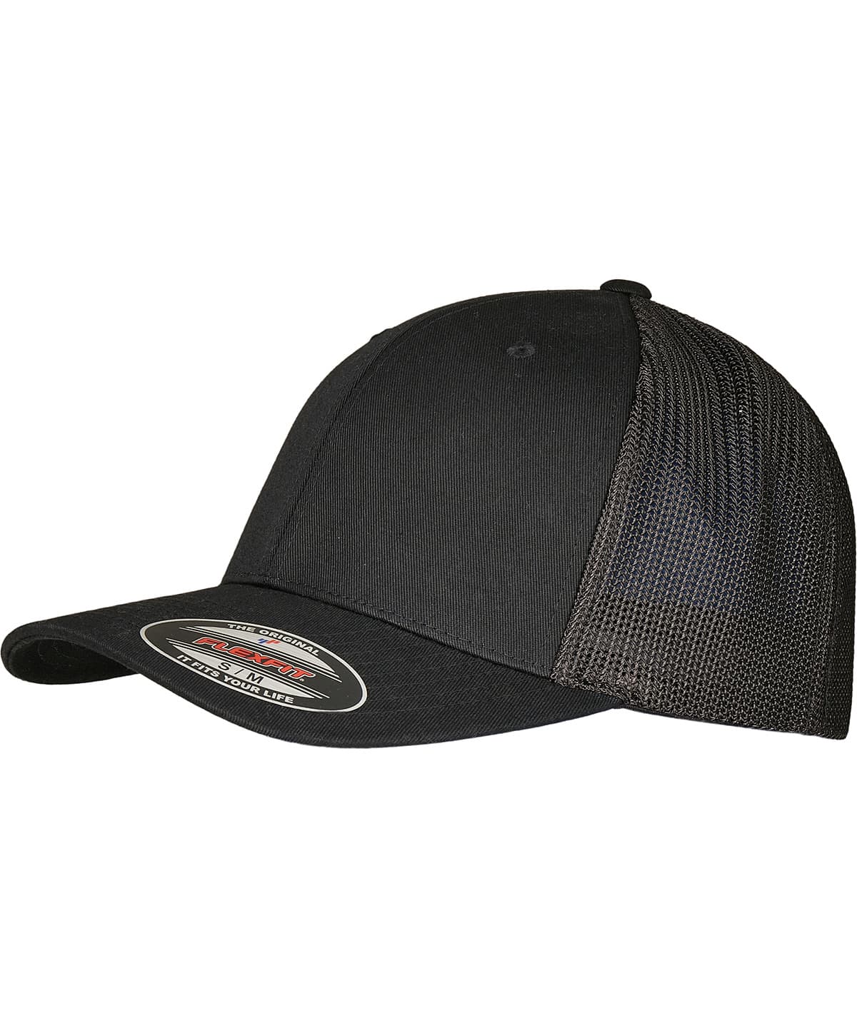 Flexfit trucker recycled mesh (6511RM) — Size One size, Colour Black/Black