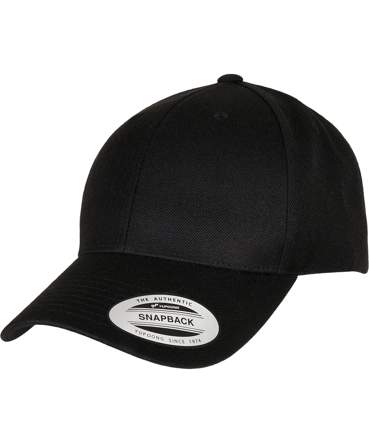Premium curved visor snapback cap (6789M) — Size One size, Colour Black