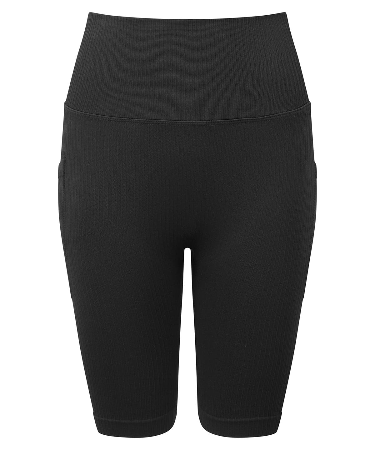 "Women's TriDri® ribbed seamless "3D fit" cycle shorts" — Size L, Colour Black