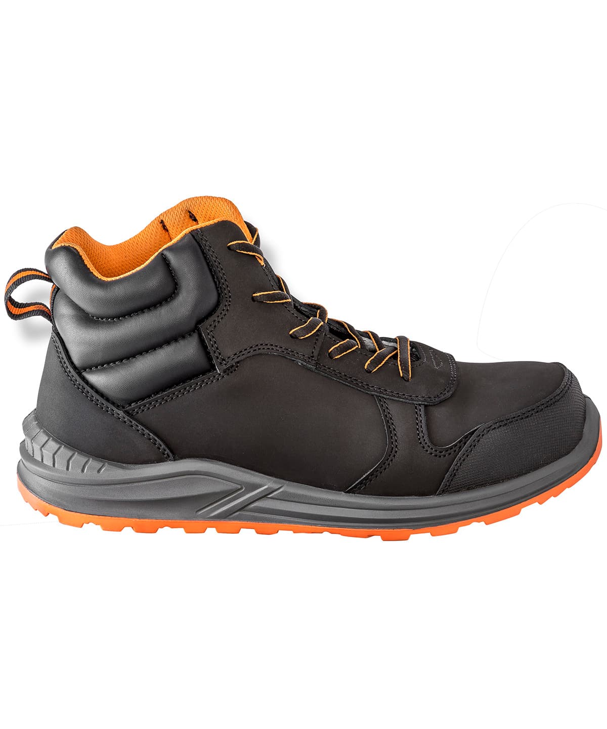 Stirling safety boot — Size 10, Colour Black/Grey/Orange