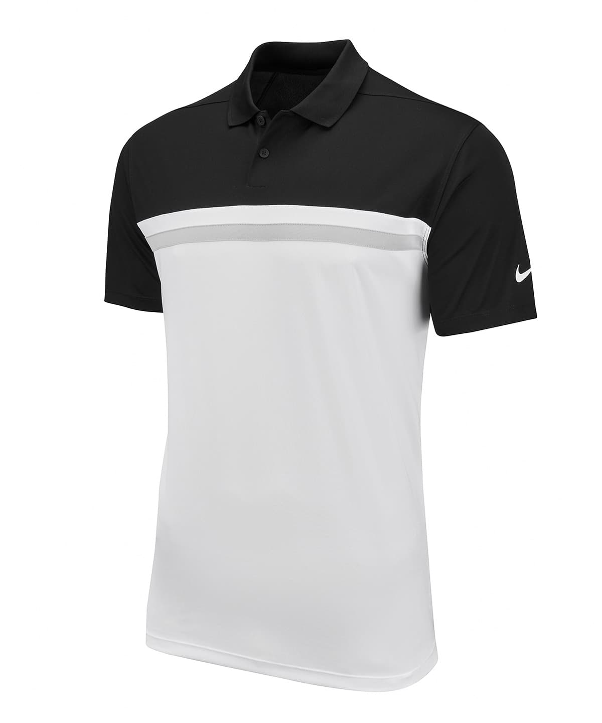 Nike Victory colour block polo — Size 2XL, Colour Black / White / Light Smoke Grey / White