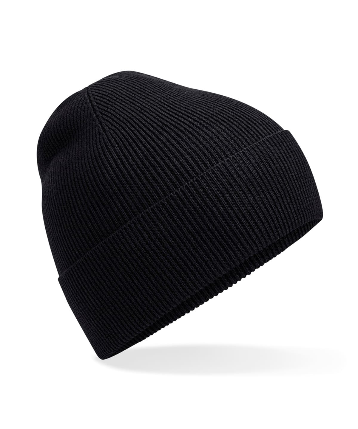 Organic cotton fine knit beanie — Size One size, Colour Black