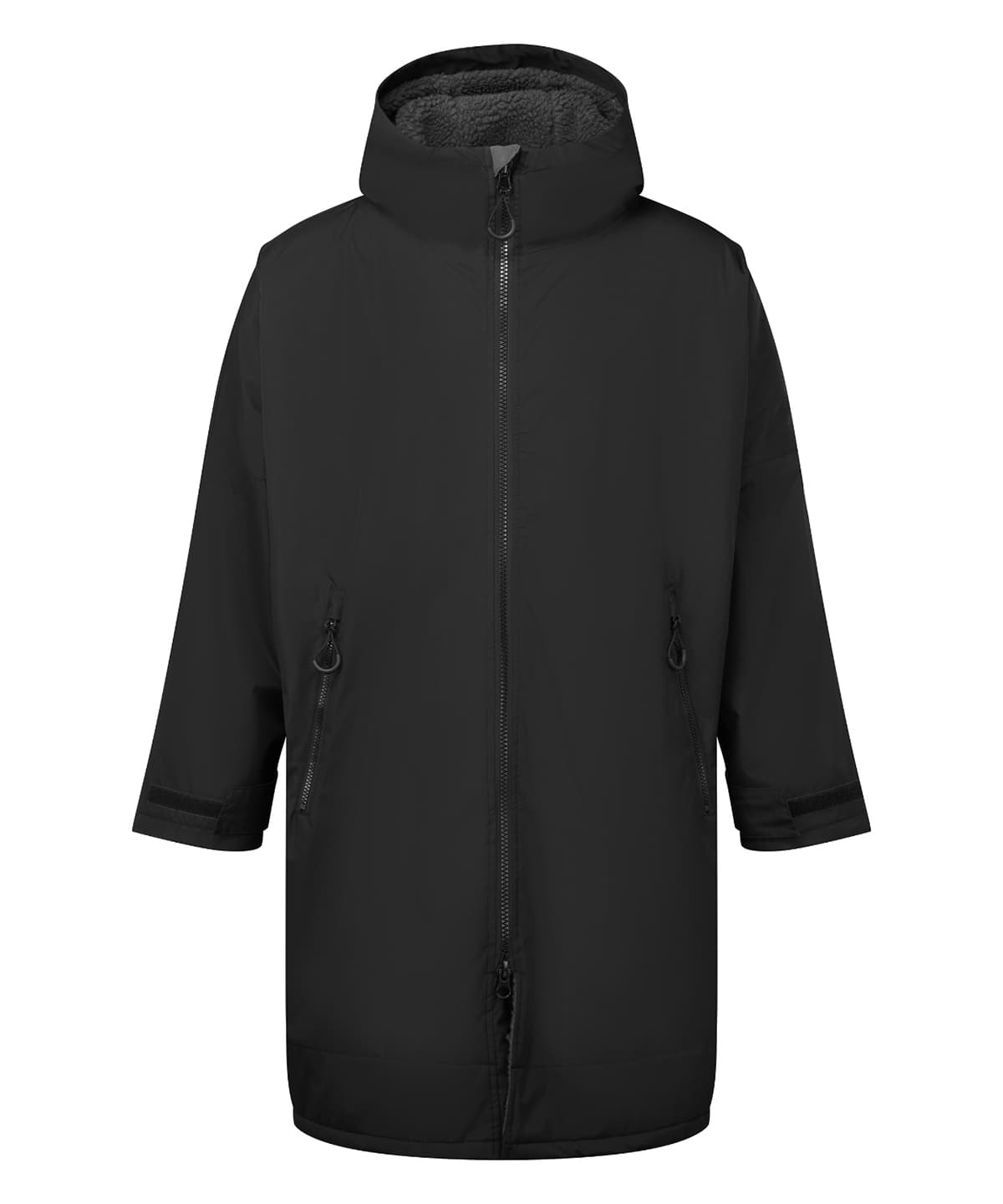 Tridri® all seasons waterproof changing robe — Size L/XL, Colour Black/Charcoal