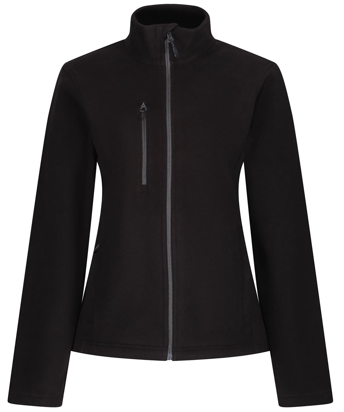 Women's Honestly made recycled full zip fleece — Size 10, Colour Black