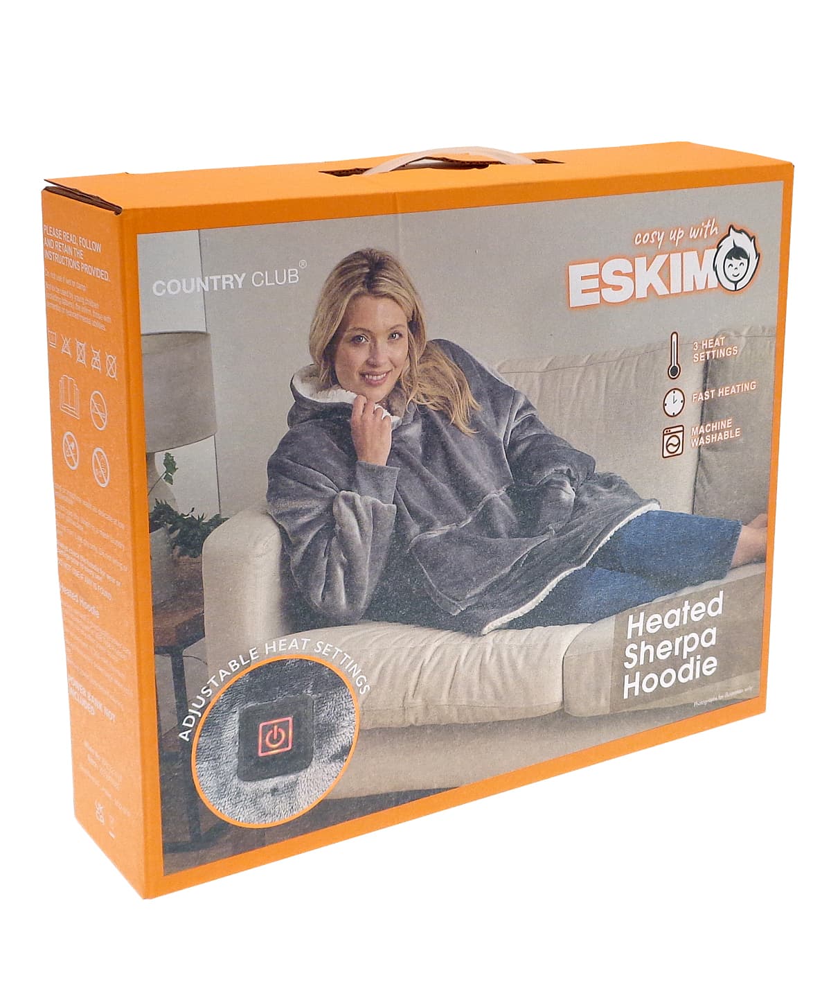 Heated Eskimo blanket hoodie — Size One size, Colour Grey