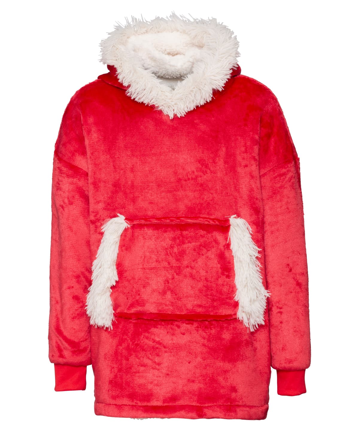 The Kids Ribbon oversized cosy reversible sherpa hoodie — Size One size, Colour Christmas Red