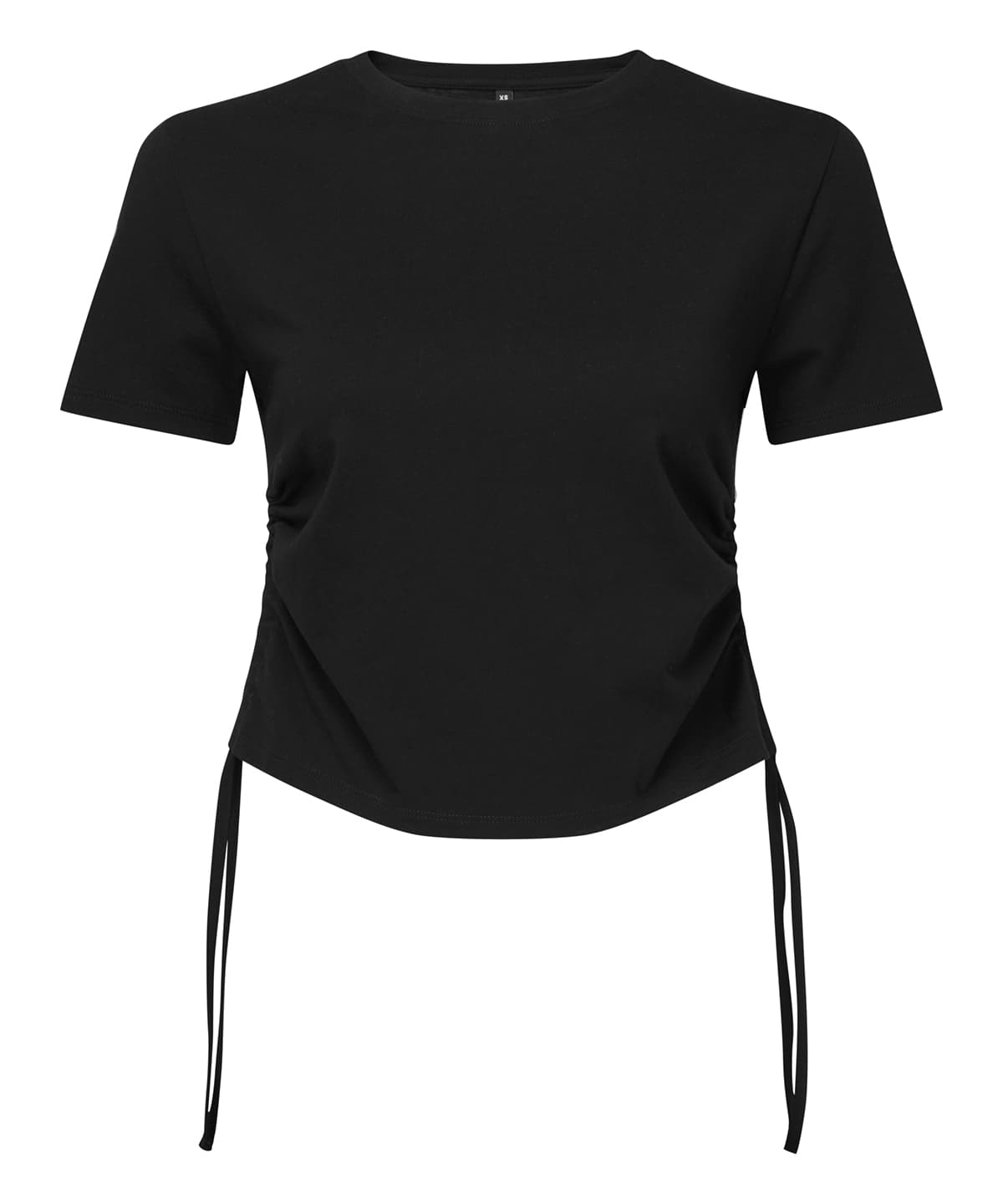 Women's TriDri® ruched crop top — Size 2XS, Colour Black