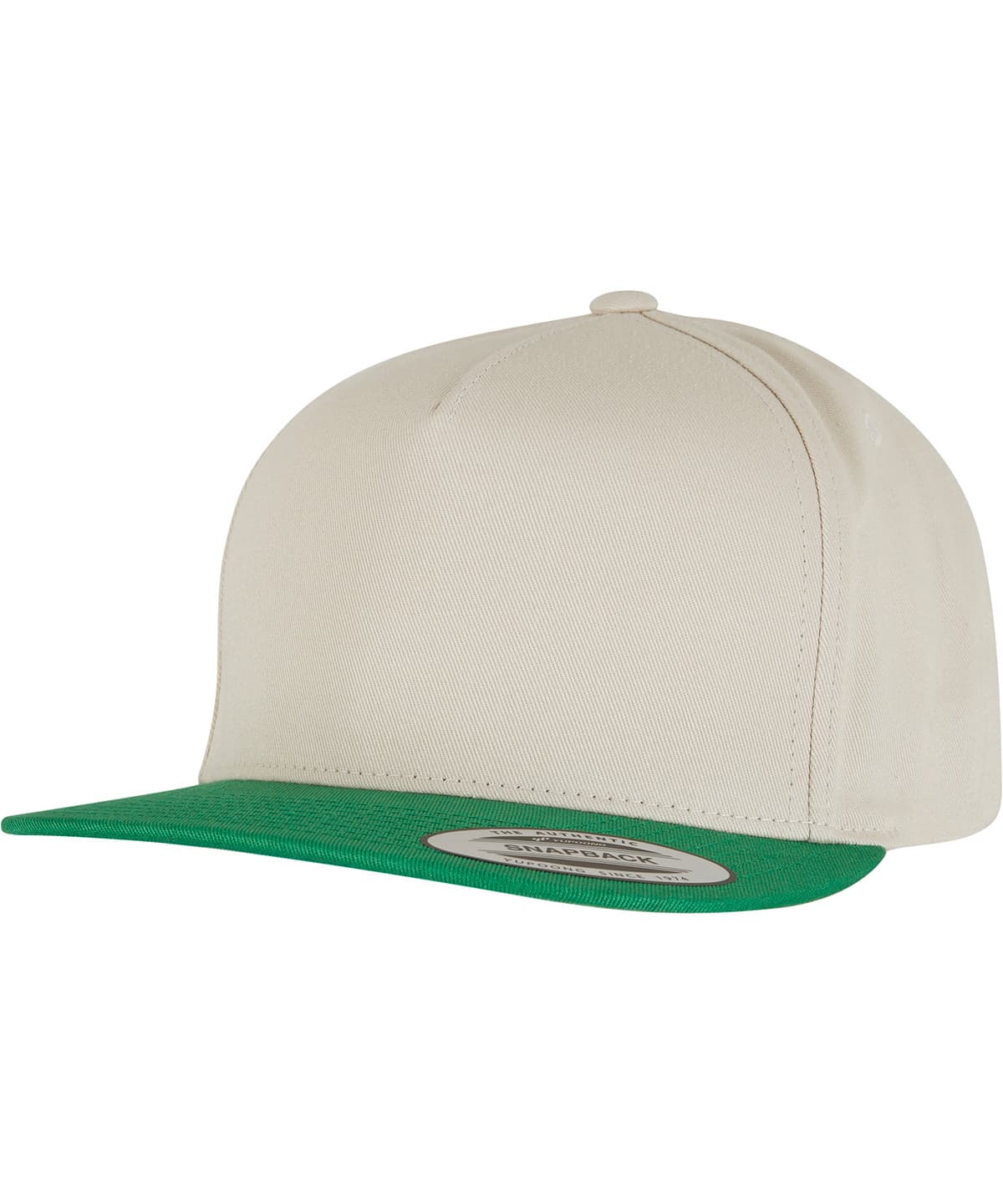 Classic 5-panel snapback (6007) — Size One size, Colour Beige/Green