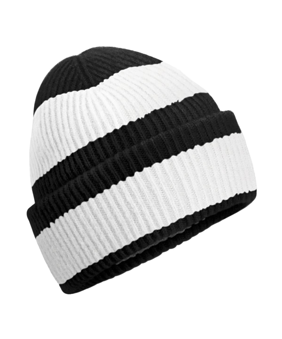 Colour block beanie — Size One size, Colour Black/Soft White