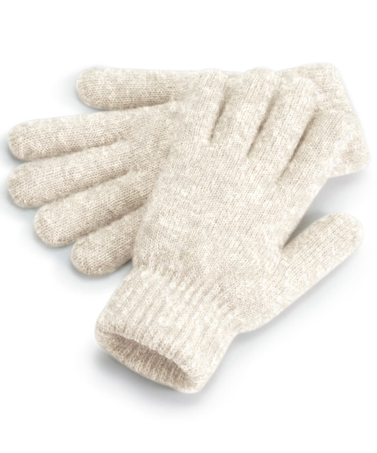 Cosy ribbed-cuff gloves — Size One size, Colour Almond Marl