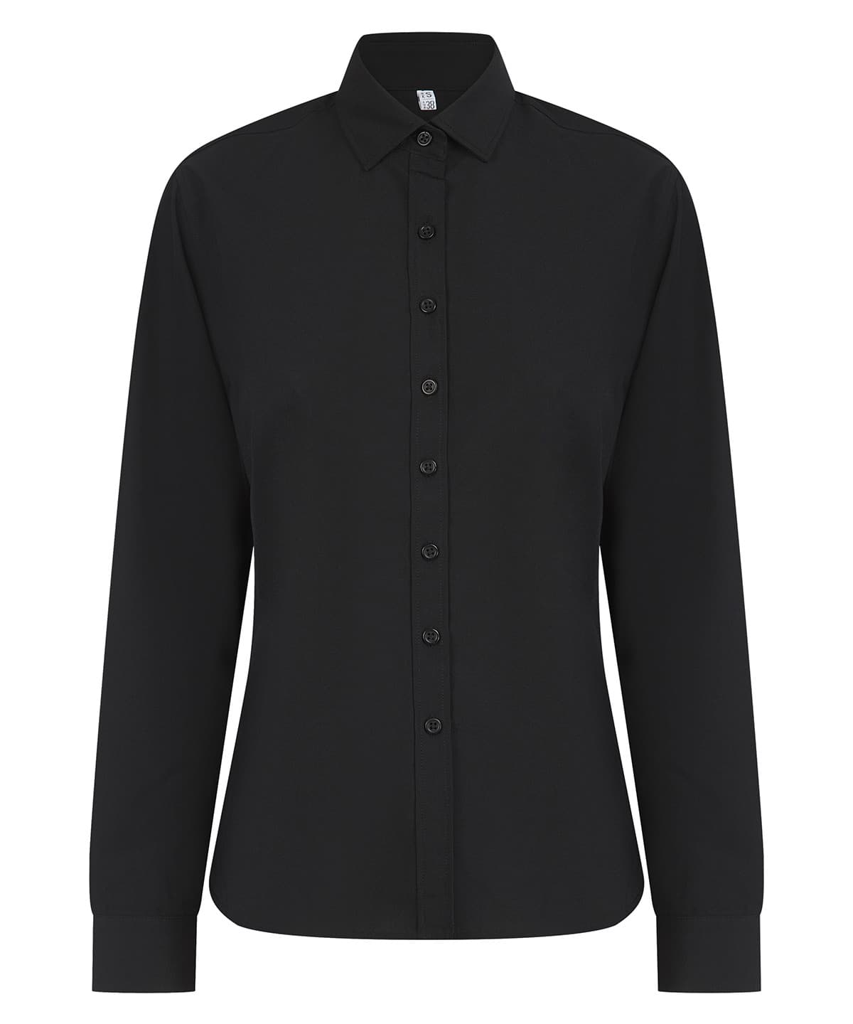 Women’s long sleeve ‘cotton-feel’ Coolplus® shirt — Size 2XL, Colour Black