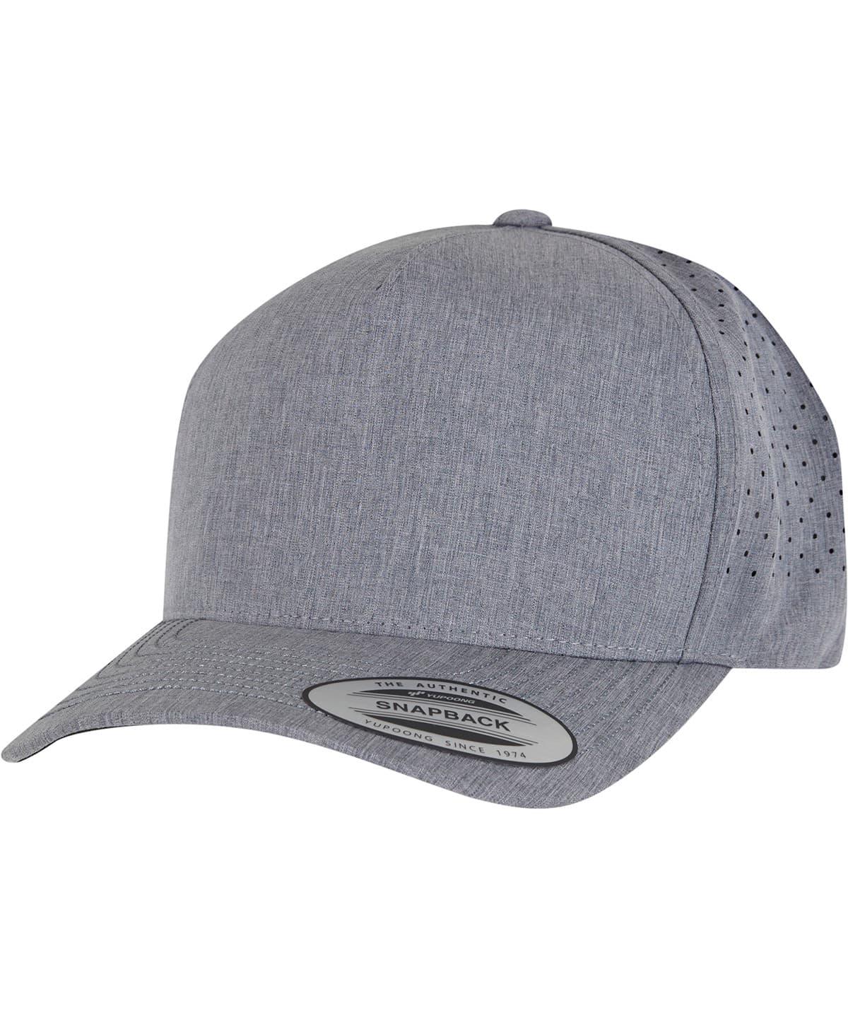 YP Classics® 5-panel snapback (5389AP) — Size One size, Colour Heather Grey