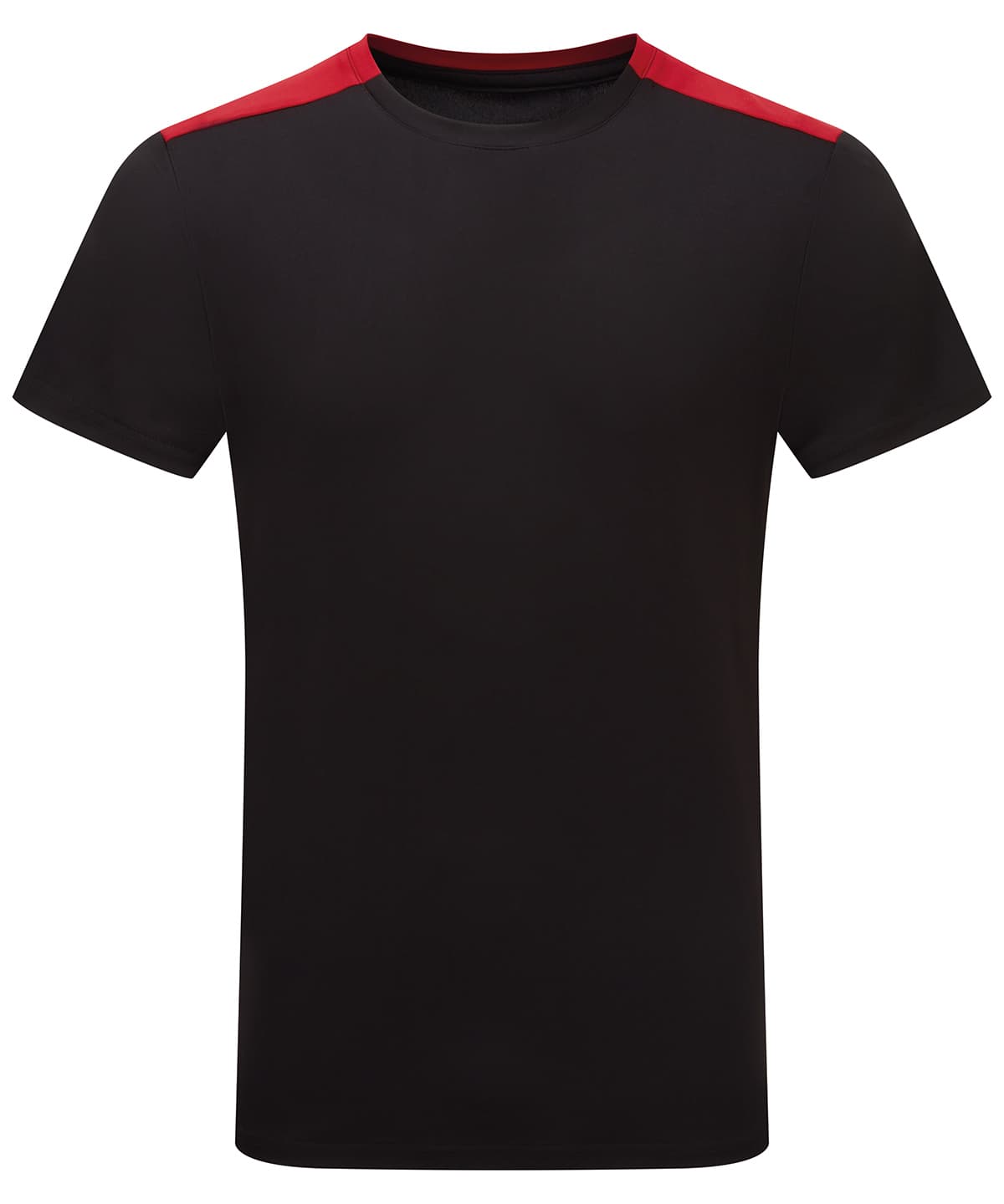 TriDri® contrast performance t-shirt — Size 2XL, Colour Black/Fire Red