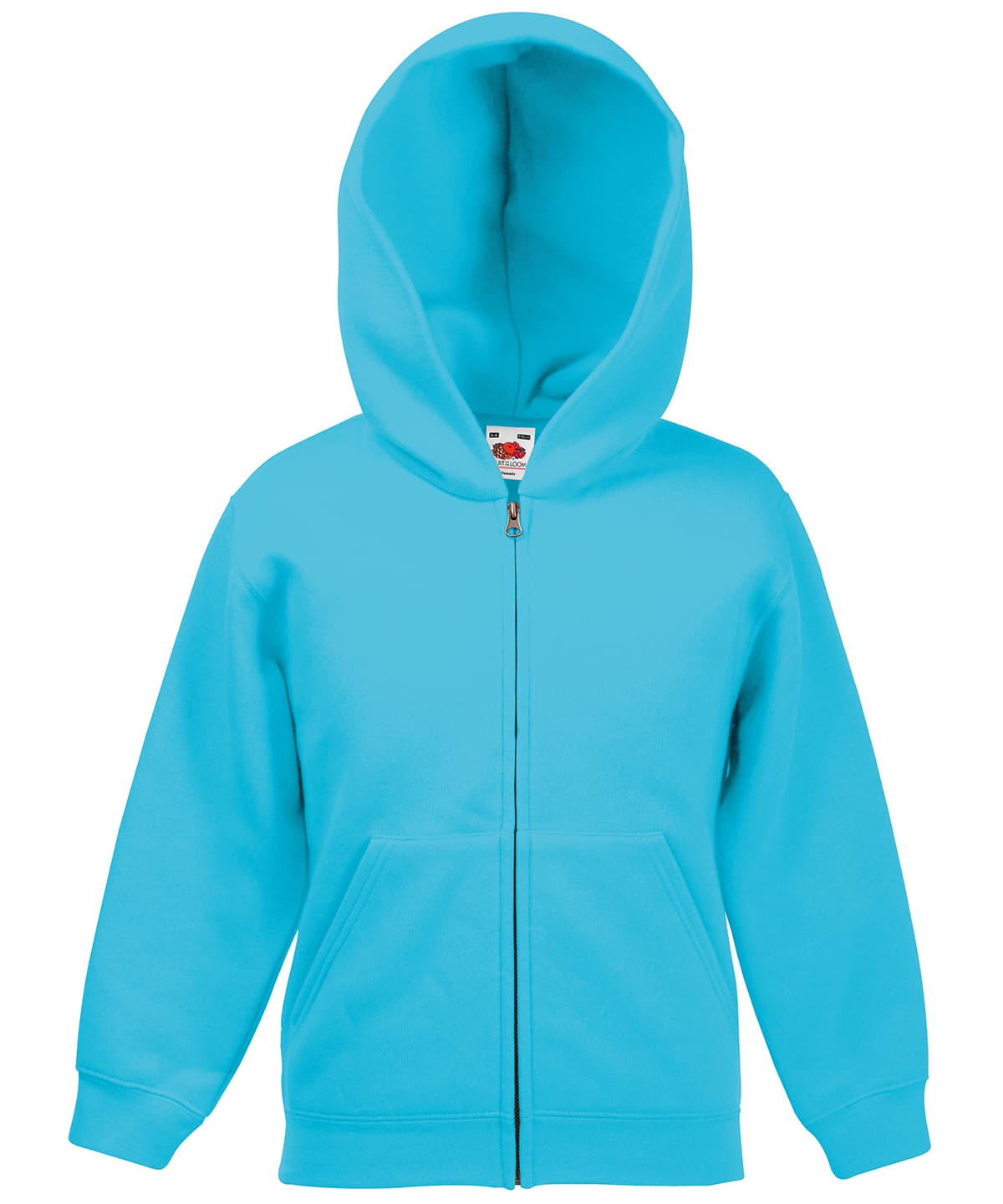 Kids classic hooded sweatshirt jacket — Size 1213, Colour Azure Blue