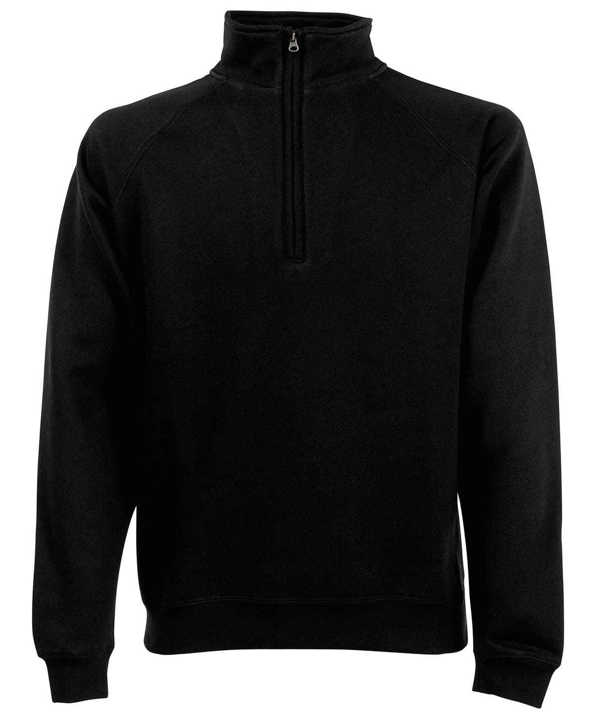 Premium 70/30 zip-neck sweatshirt — Size 2XL, Colour Black*