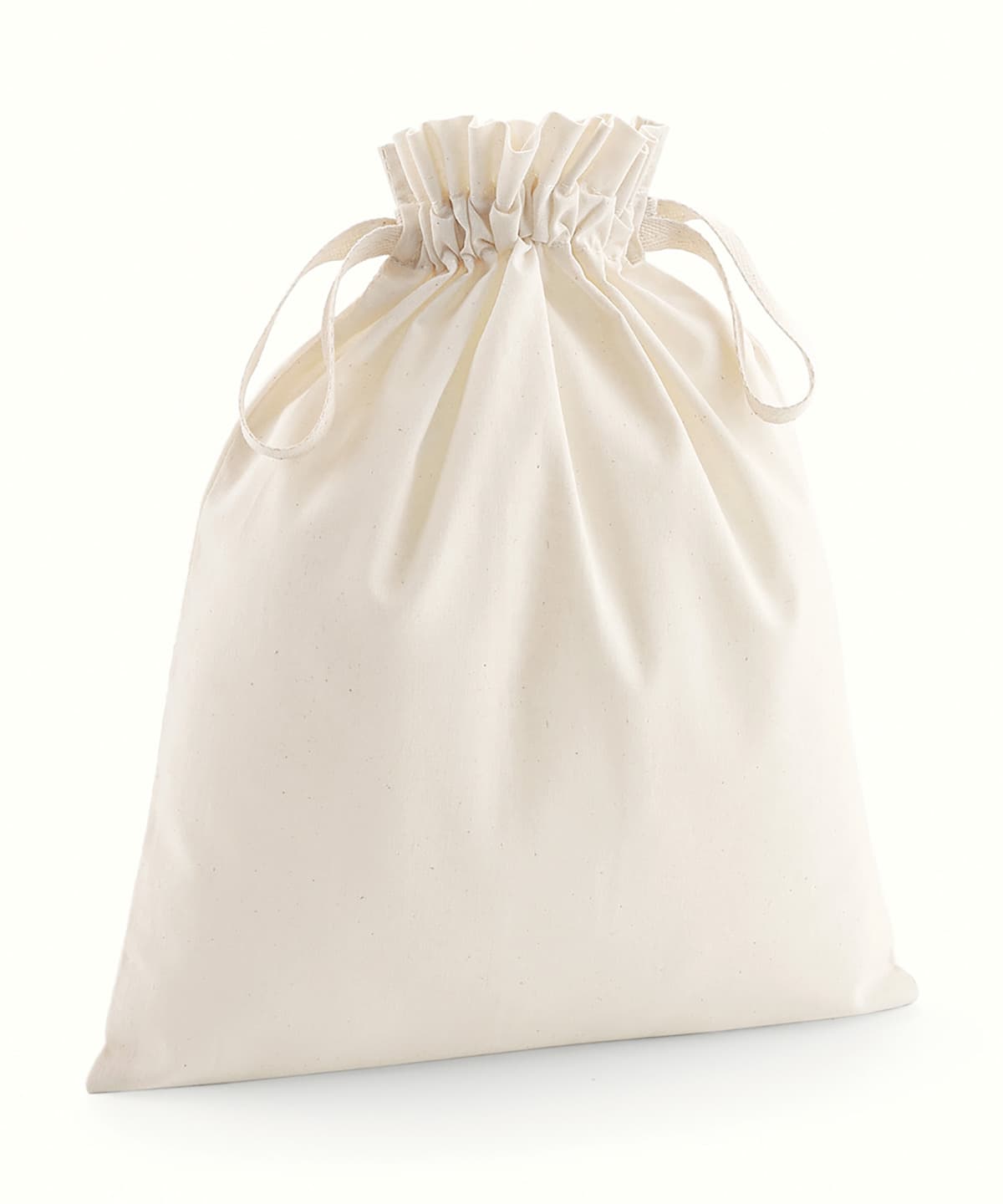 Organic cotton drawcord bag — Size L, Colour Natural