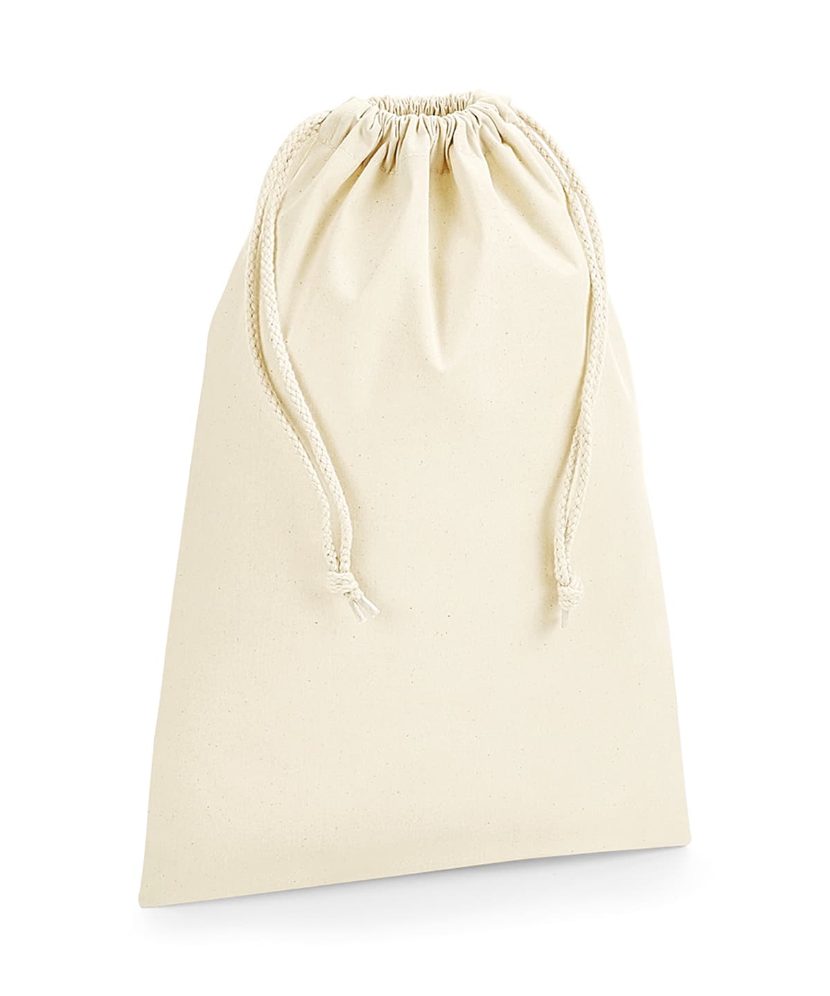 Organic premium cotton stuff bag — Size L, Colour Natural