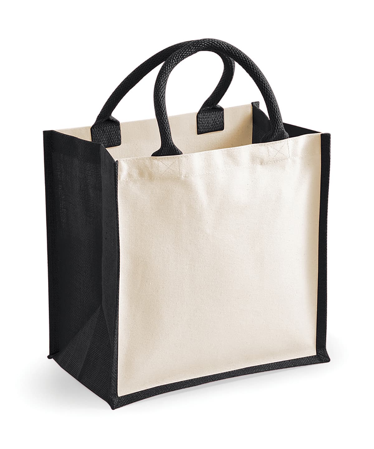 Printers midi jute tote — Size One Size, Colour Black