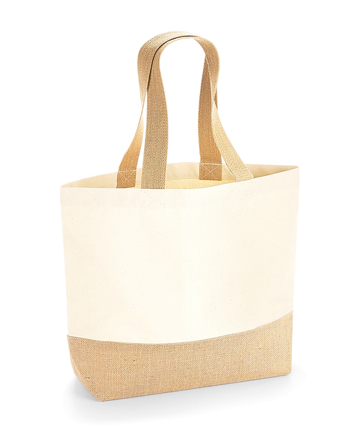 Jute base canvas tote — Size One Size, Colour Natural