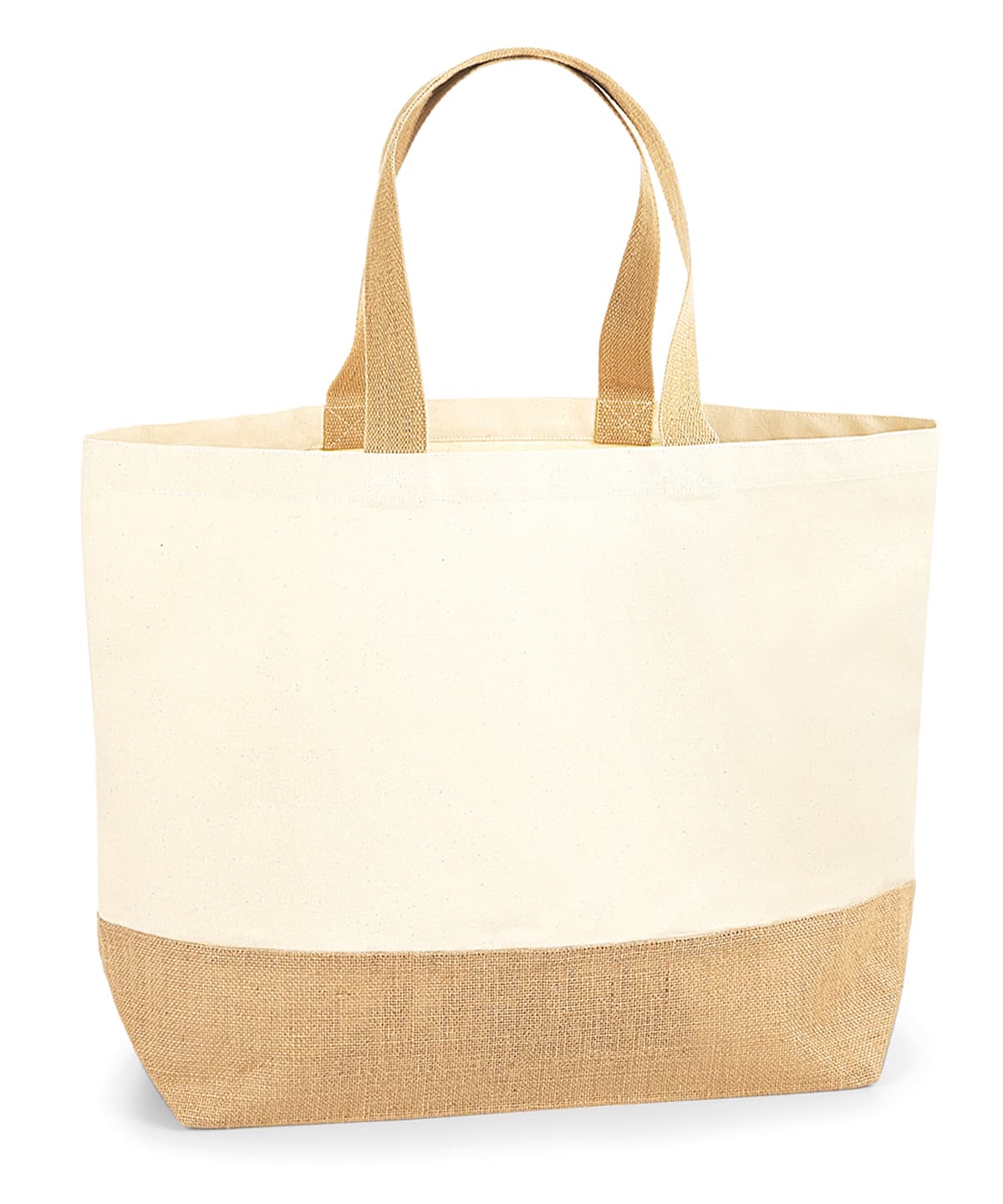 Jute base canvas tote XL — Size One Size, Colour Natural