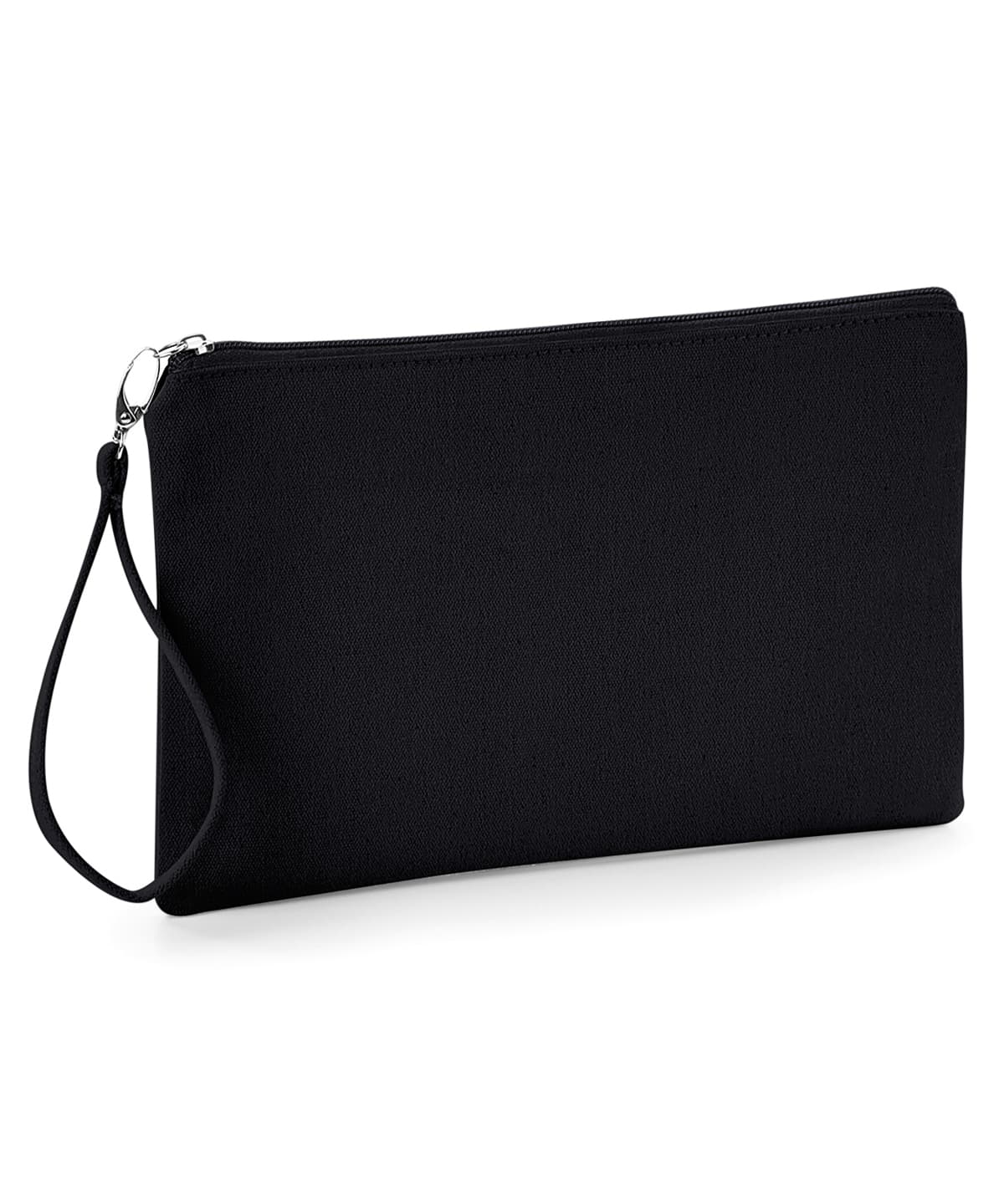 Canvas wristlet pouch — Size One Size, Colour Black/Black