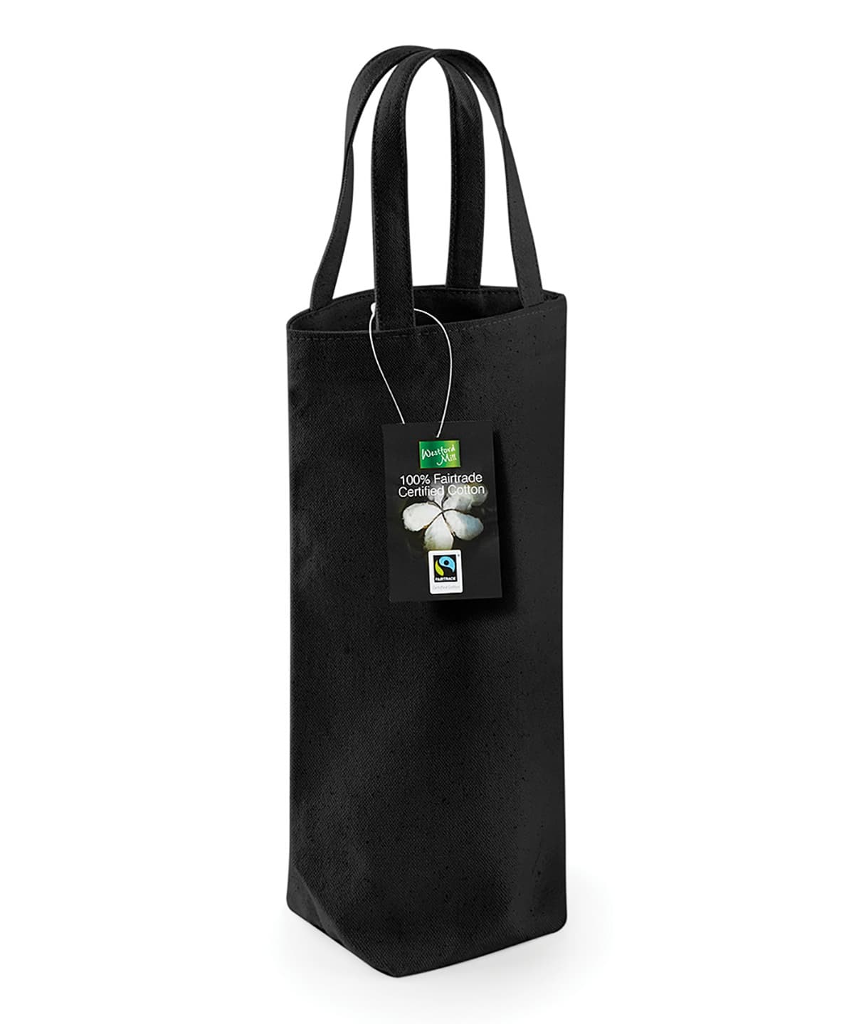 Fairtrade cotton bottle bag — Size One Size, Colour Black
