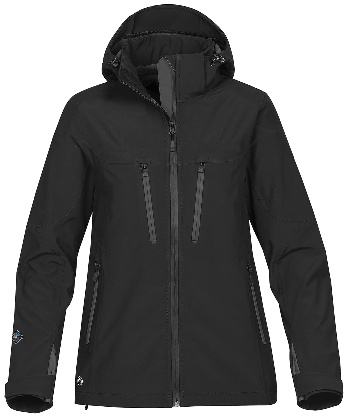 Women's Patrol technical softshell jacket — Size L, Colour Black/Carbon