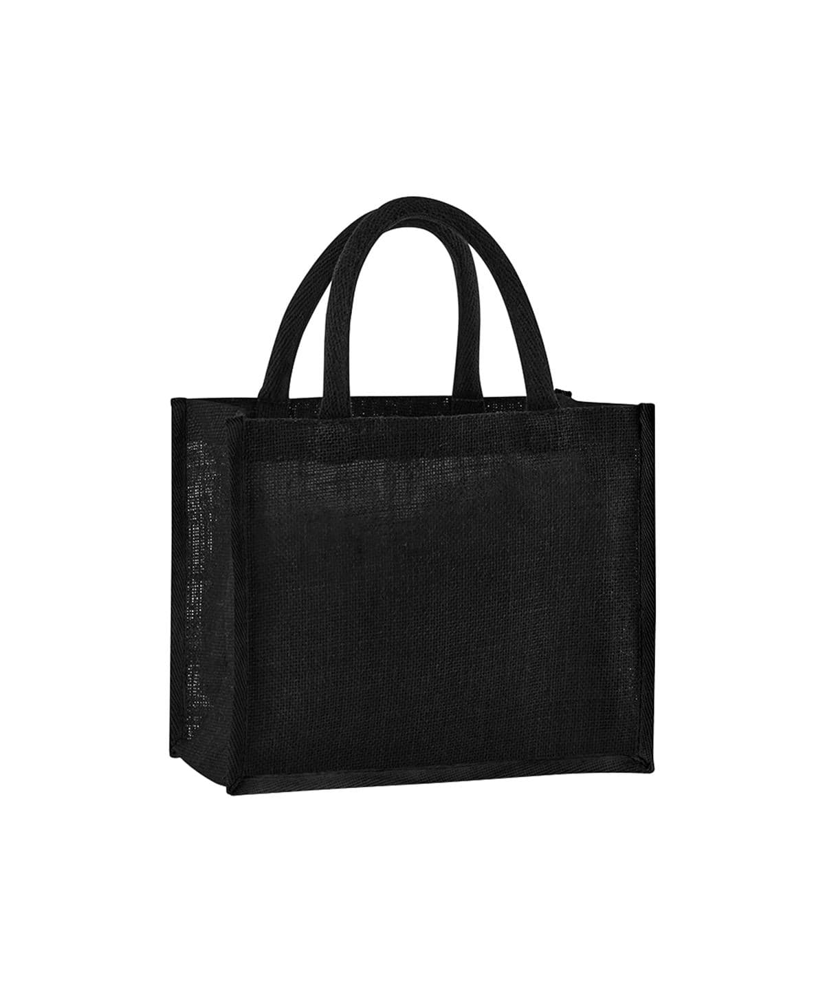 Natural starched jute midi tote — Size One size, Colour Black/Black