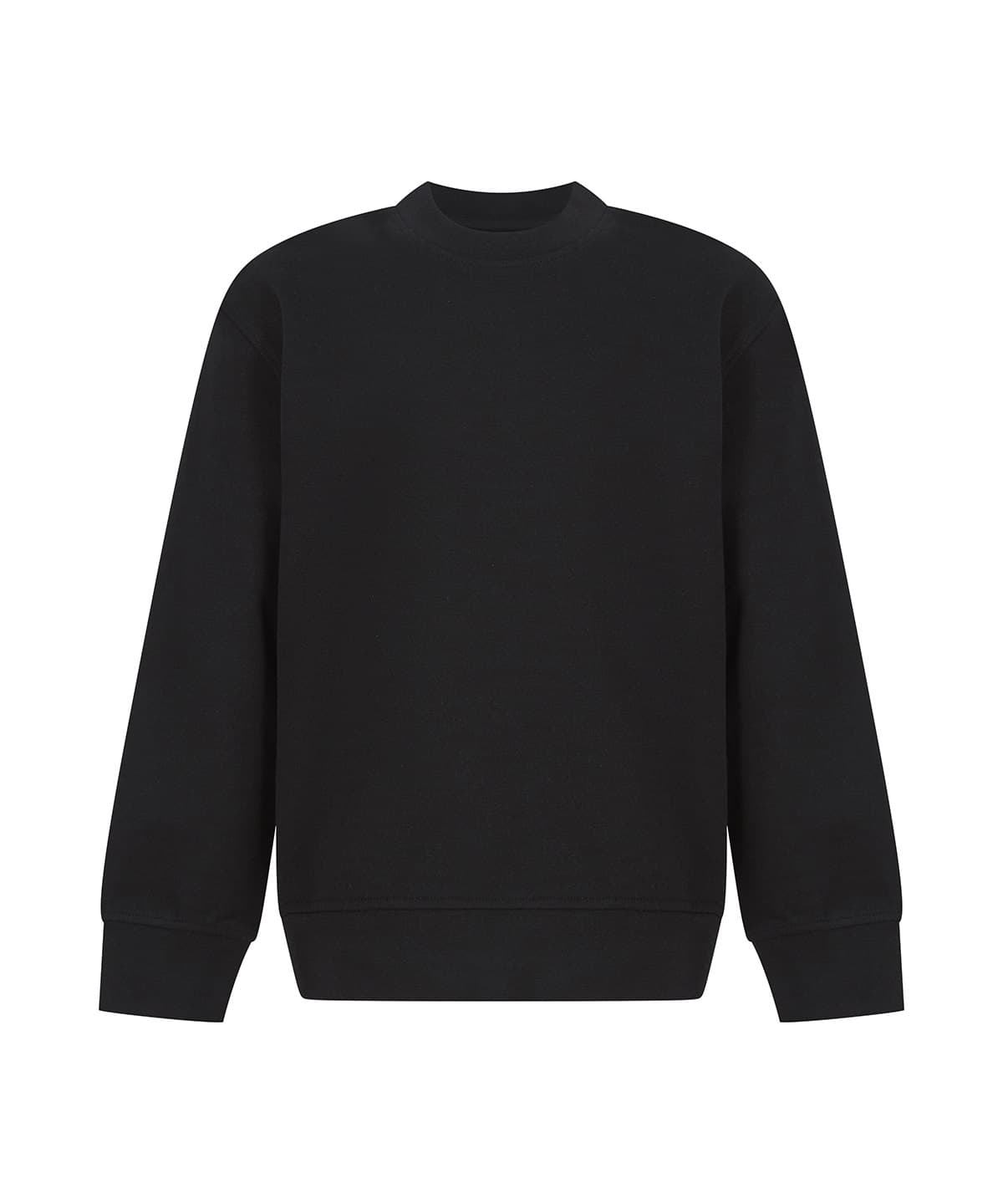 Kids sustainable fashion curved hem sweatshirt — Size 11/12, Colour Black