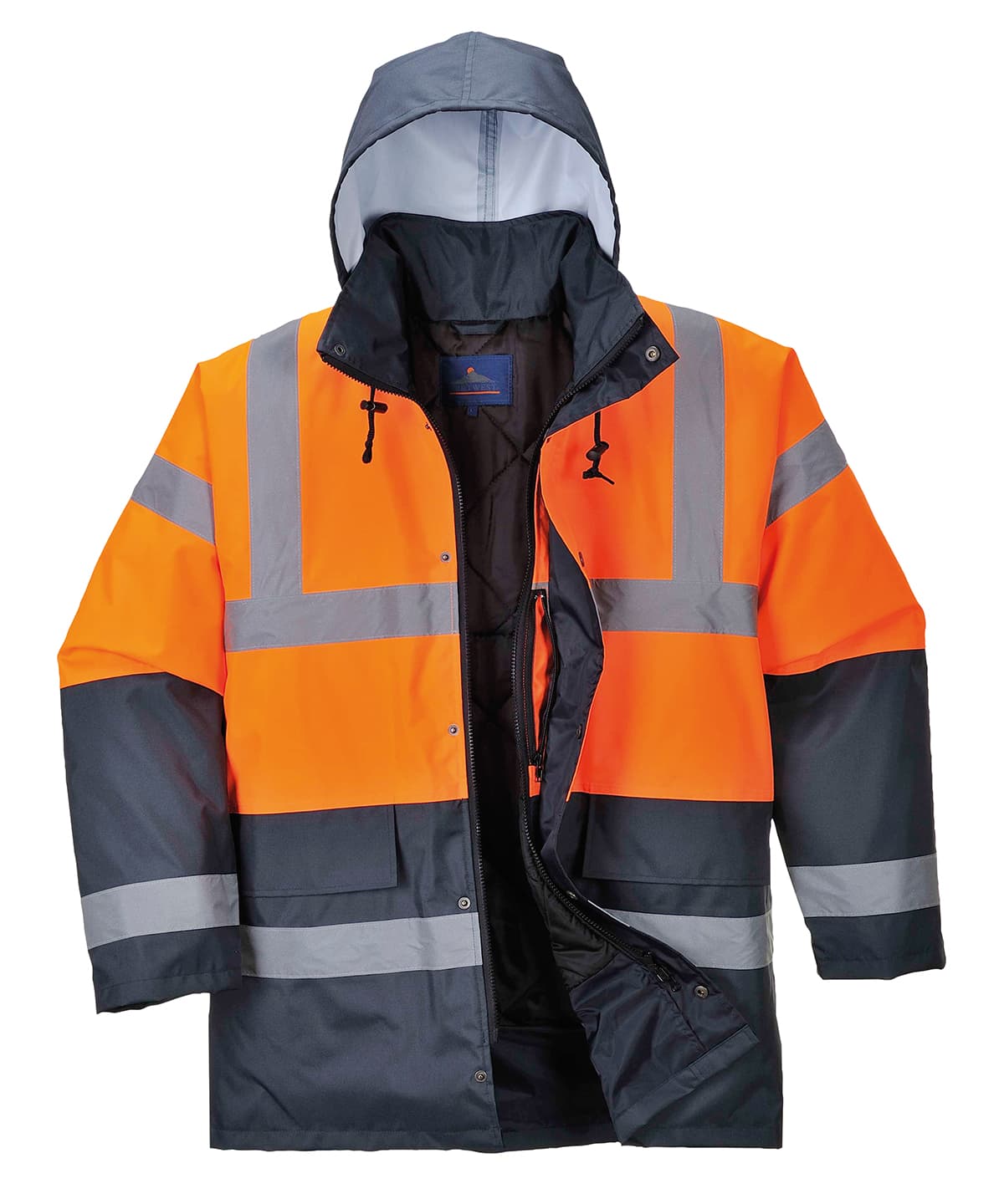 Hi-vis traffic jacket (S466/S467) — Size 2XL, Colour Orange/Navy