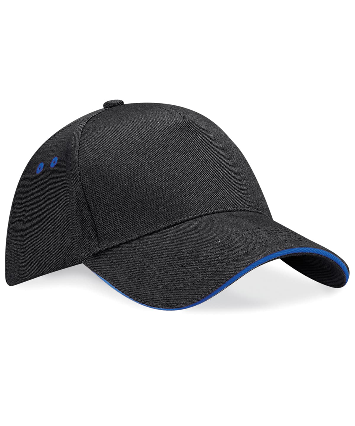 Ultimate 5-panel cap - sandwich peak — Size One Size, Colour Black/Bright Royal