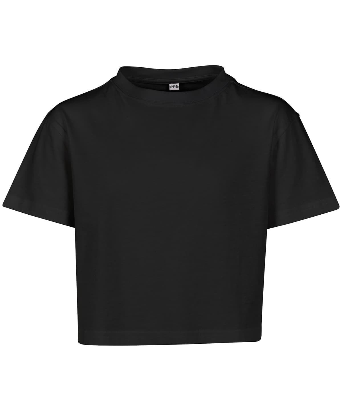 Girls cropped Jersey tee — Size 1314, Colour Black