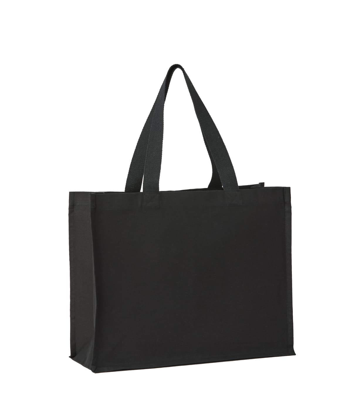 Recycled premium canvas stand-up shopper — Size L, Colour Black