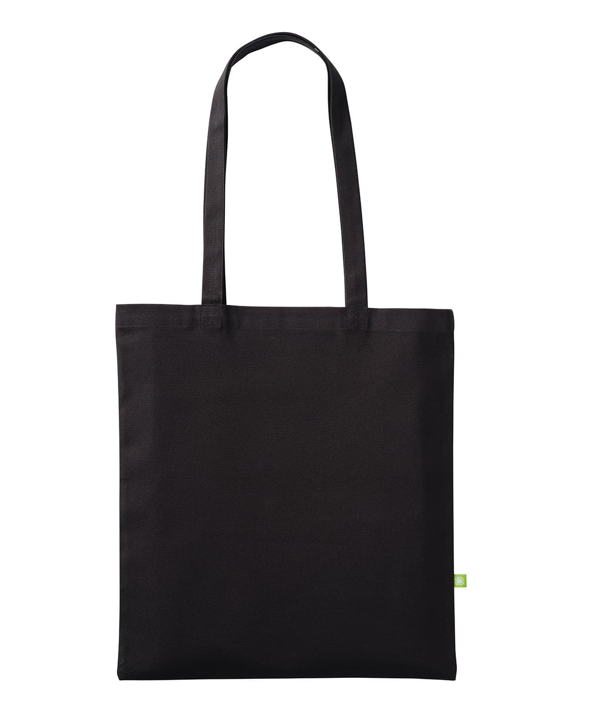 Premium organic canvas shopper long handle — Size One size, Colour Black