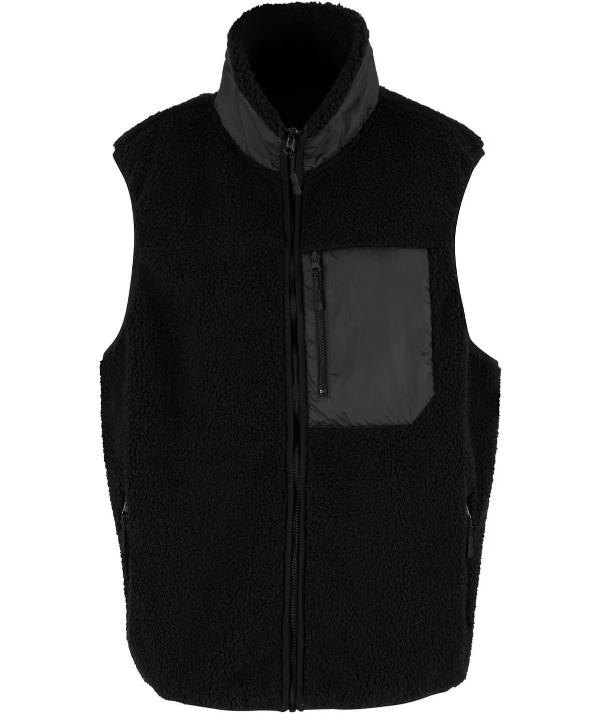 Bonded sherpa vest — Size 2XS, Colour Black
