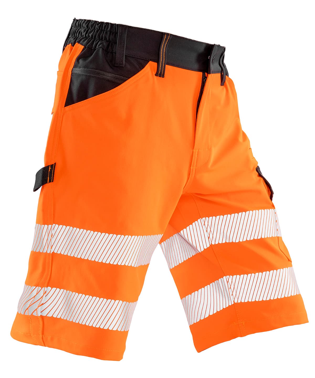 Safe-Guard recycled dynamic stretch safety shorts — Size 2XL, Colour Fluorescent Orange
