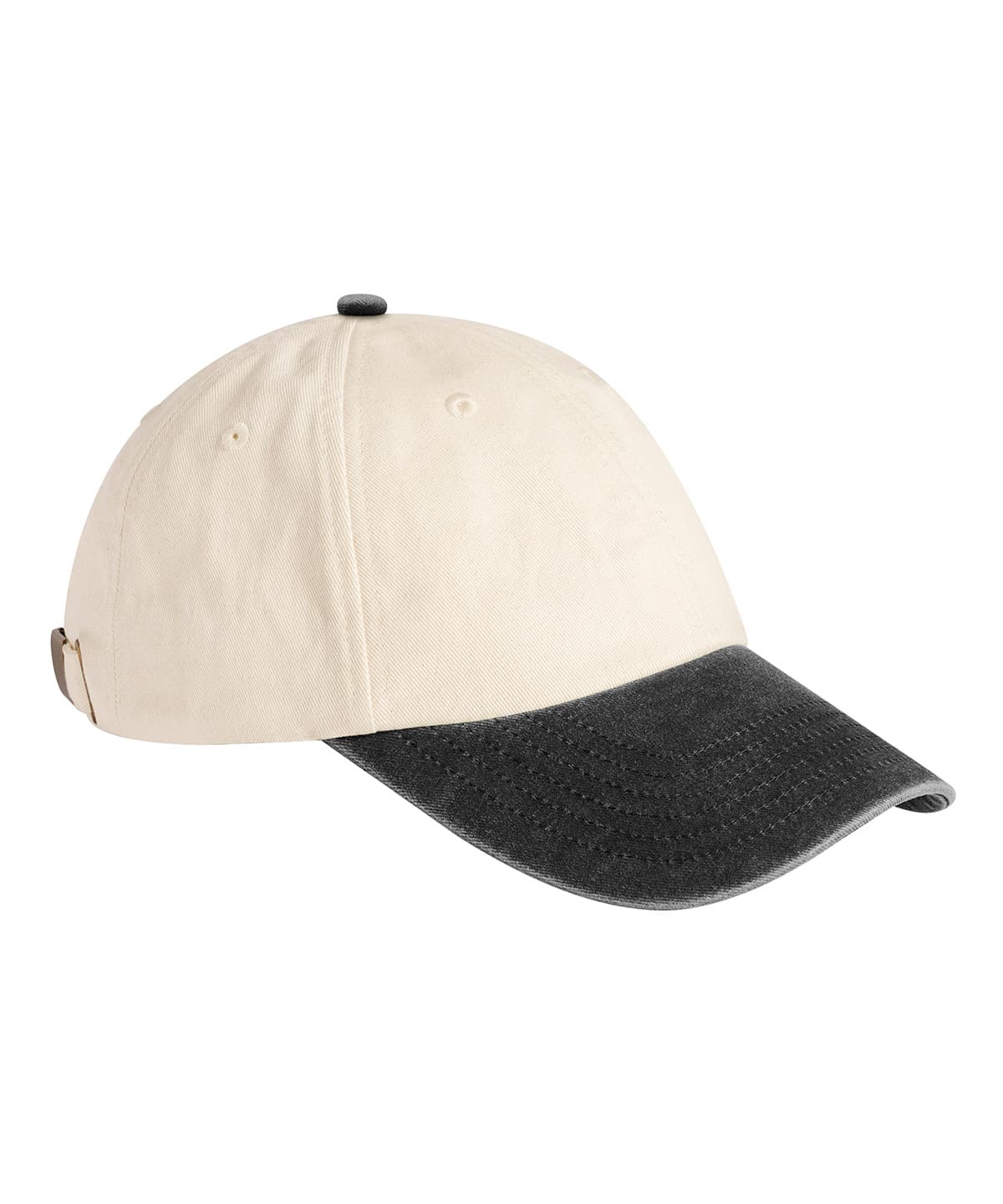 Contrast peak low-profile vintage cap — Size One size, Colour Natural/Vintage Black