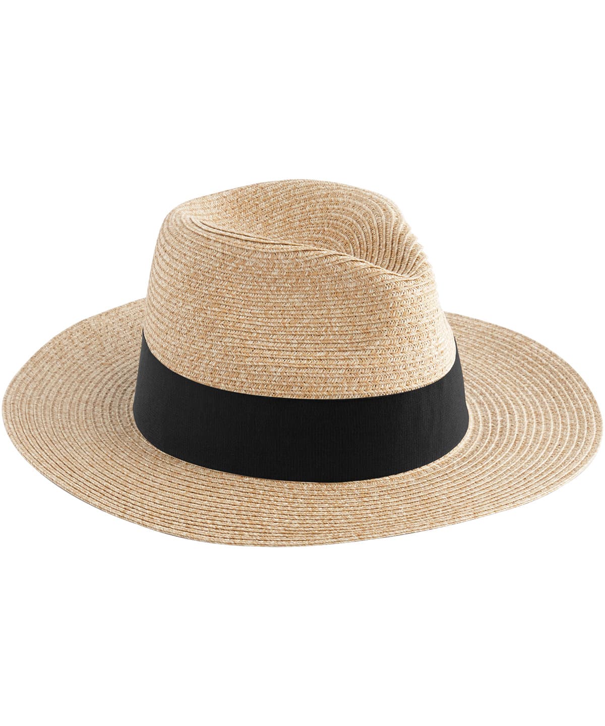 Straw fedora — Size L/XL, Colour Natural/Black