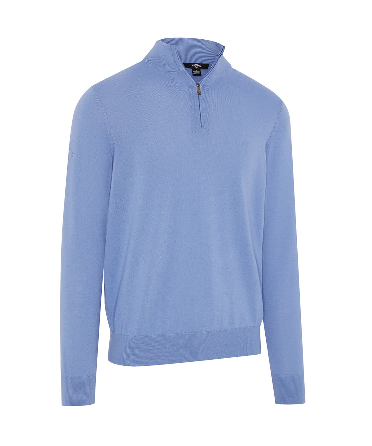 1/4-zip merino blend sweater — Size 2XL, Colour Mid Vista Blue