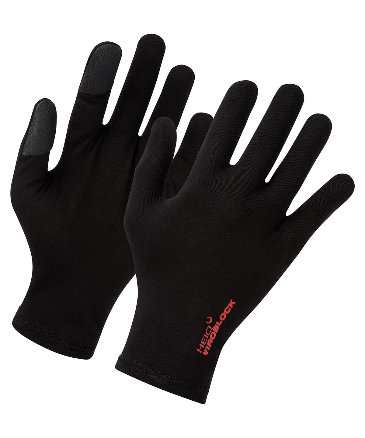 Touch gloves, powered by HeiQ Viroblock (one pair) — Size L, Colour Black