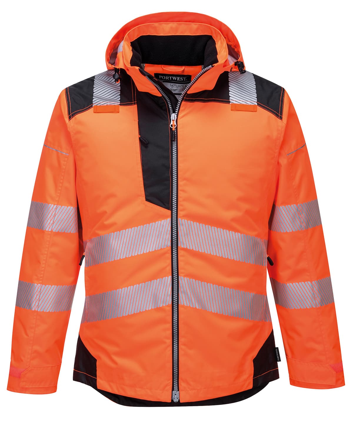 PW3 Hi-vis winter jacket (T400) — Size 2XL, Colour Orange/Black
