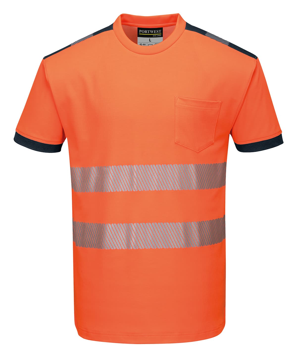 PW3 Hi-vis t-shirt (T181) — Size 2XL, Colour Orange/Black