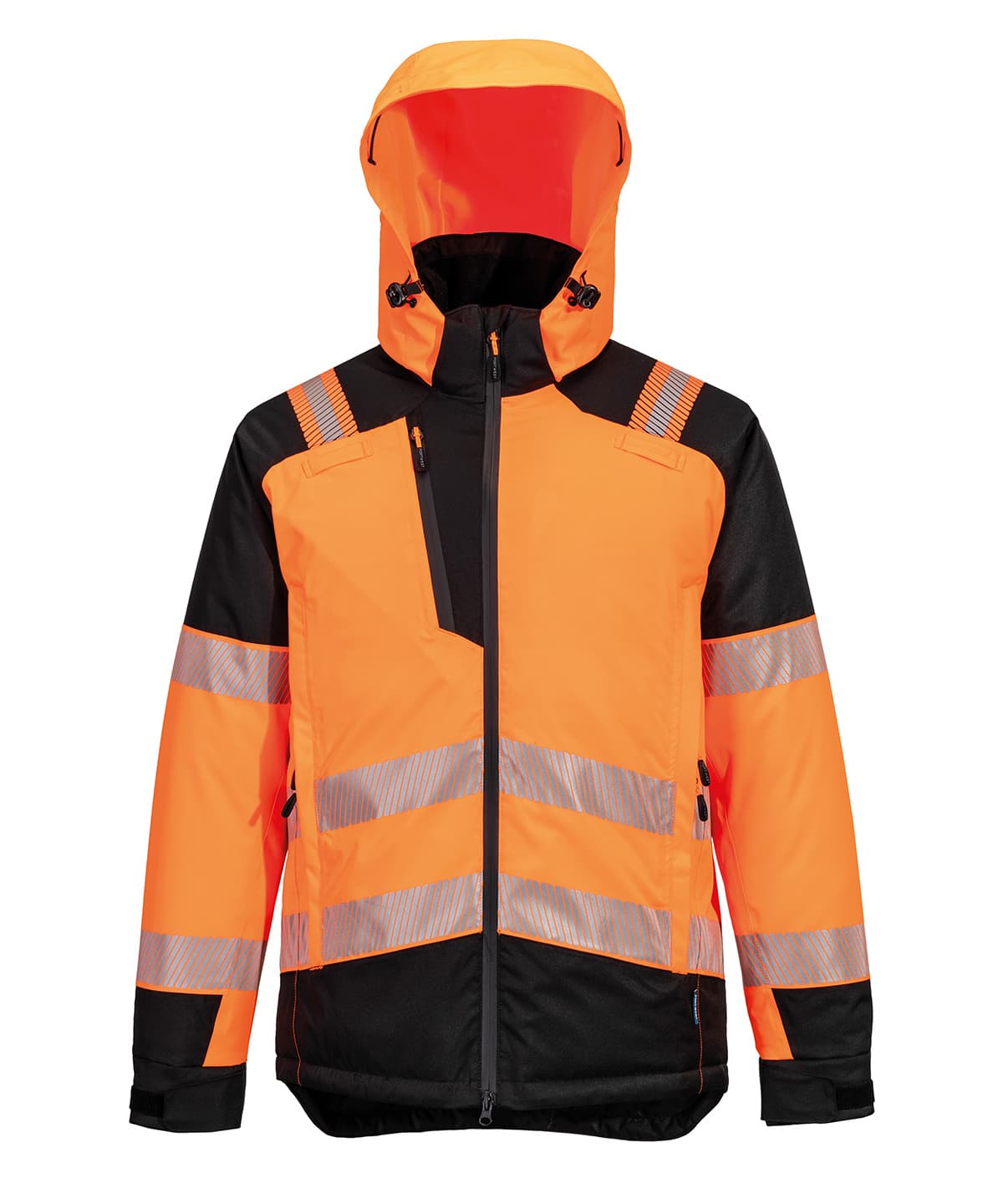 PW3 Hi-vis winter jacket (T160) — Size 2XL, Colour Orange/Black