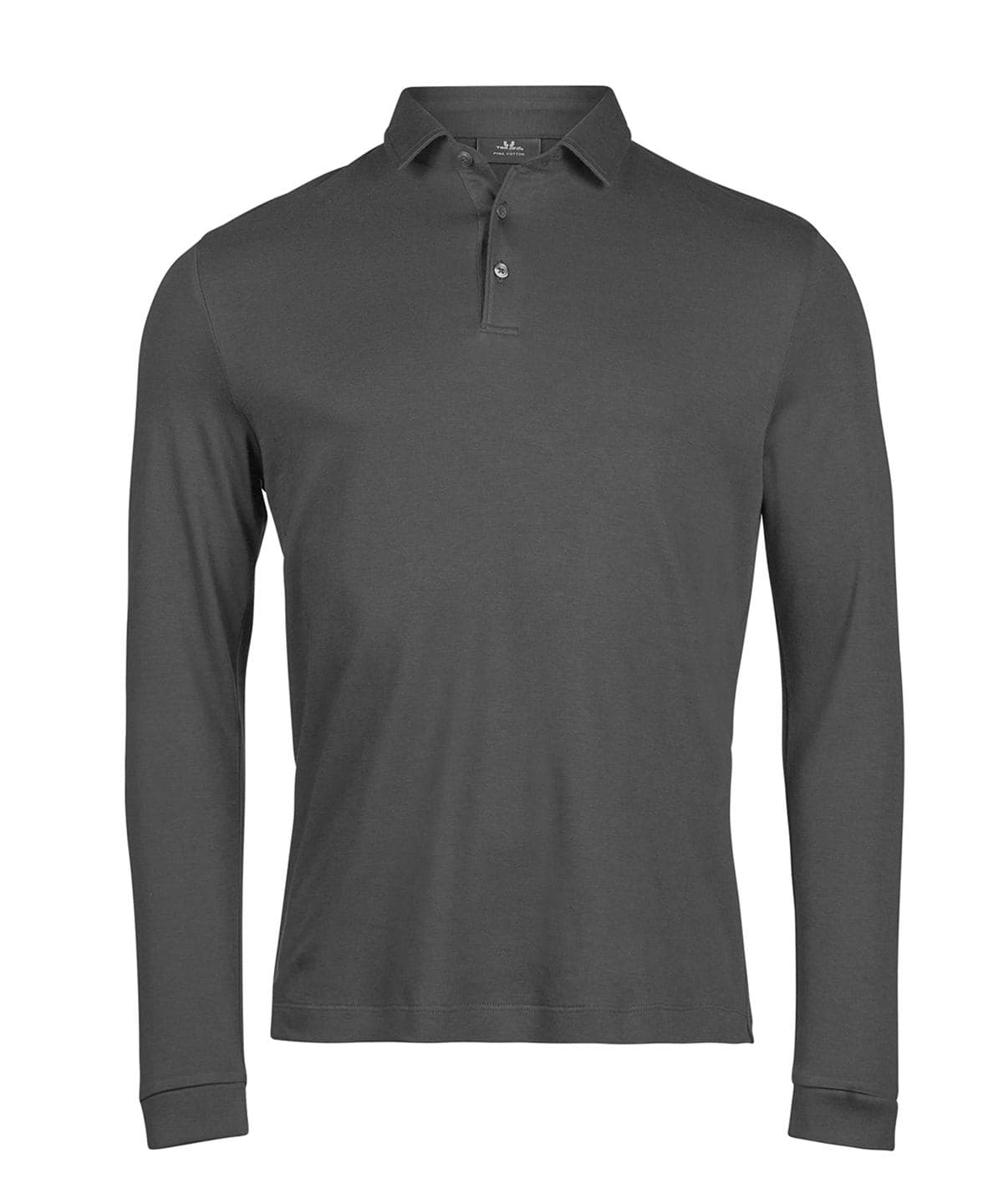 Pima cotton long-sleeve polo (1442) — Size 2XL, Colour Black