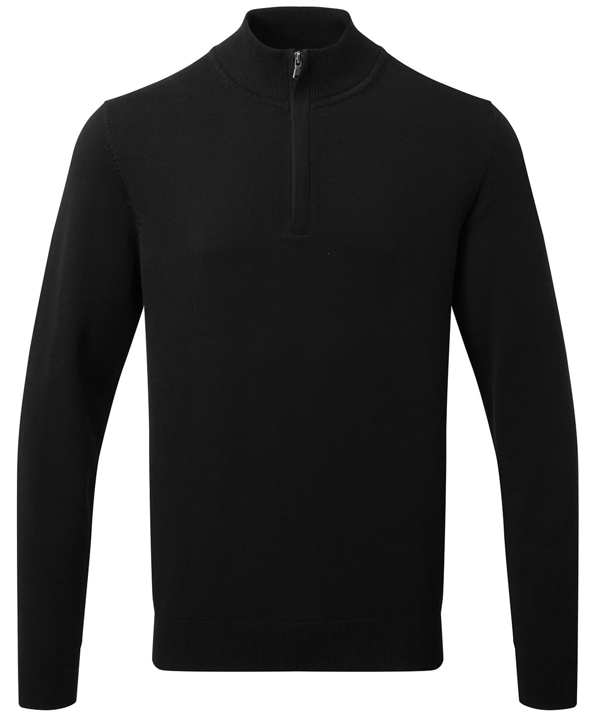 Men's cotton blend ¼ zip sweater — Size 2XL, Colour Black