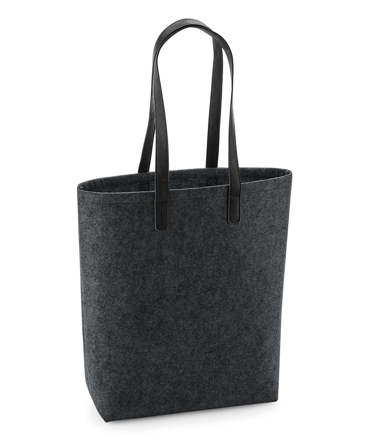 Premium felt tote — Size One Size, Colour Charcoal Melange/Black