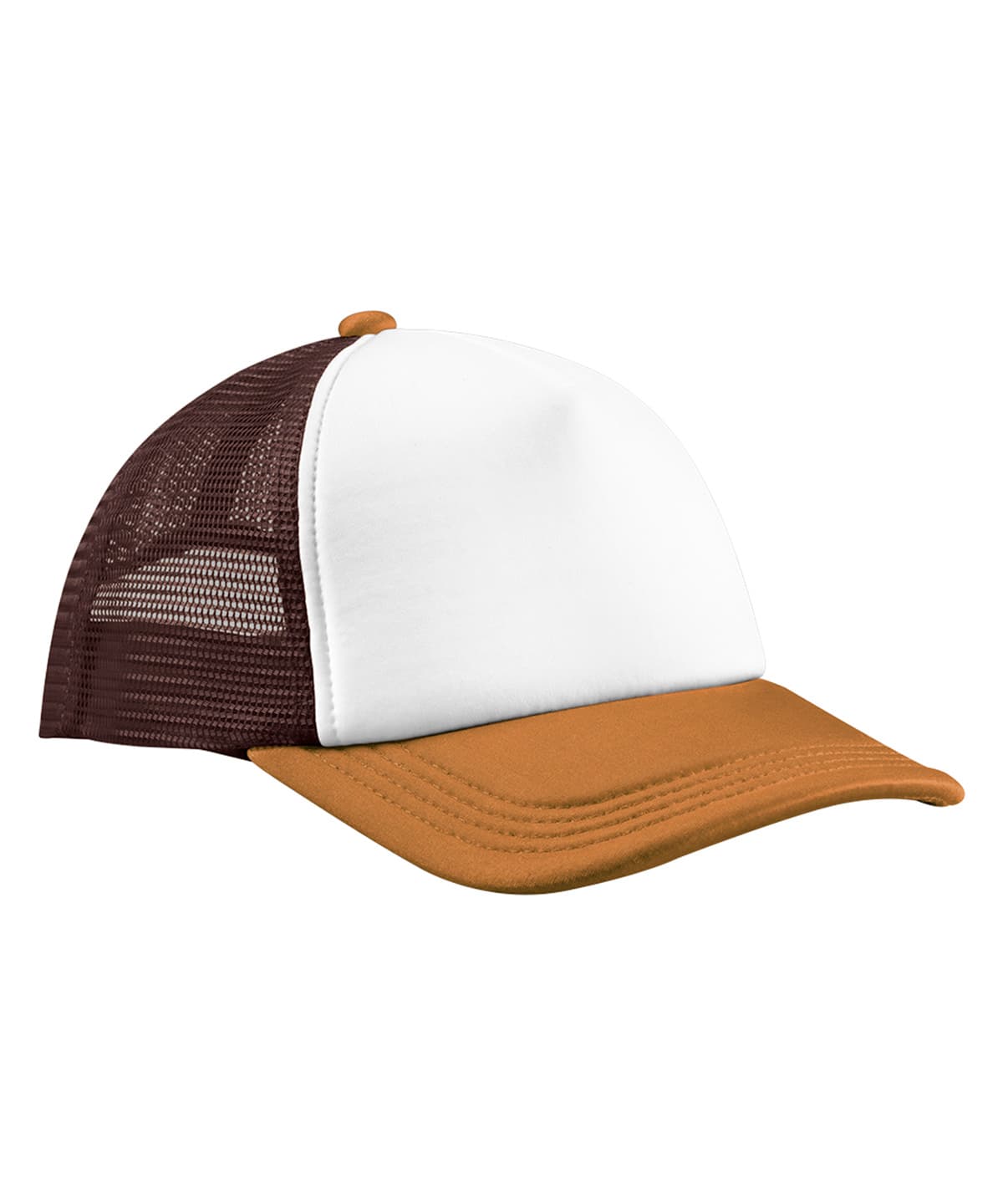Retro 5-panel trucker — Size One size, Colour Chocolate/Dark Amber